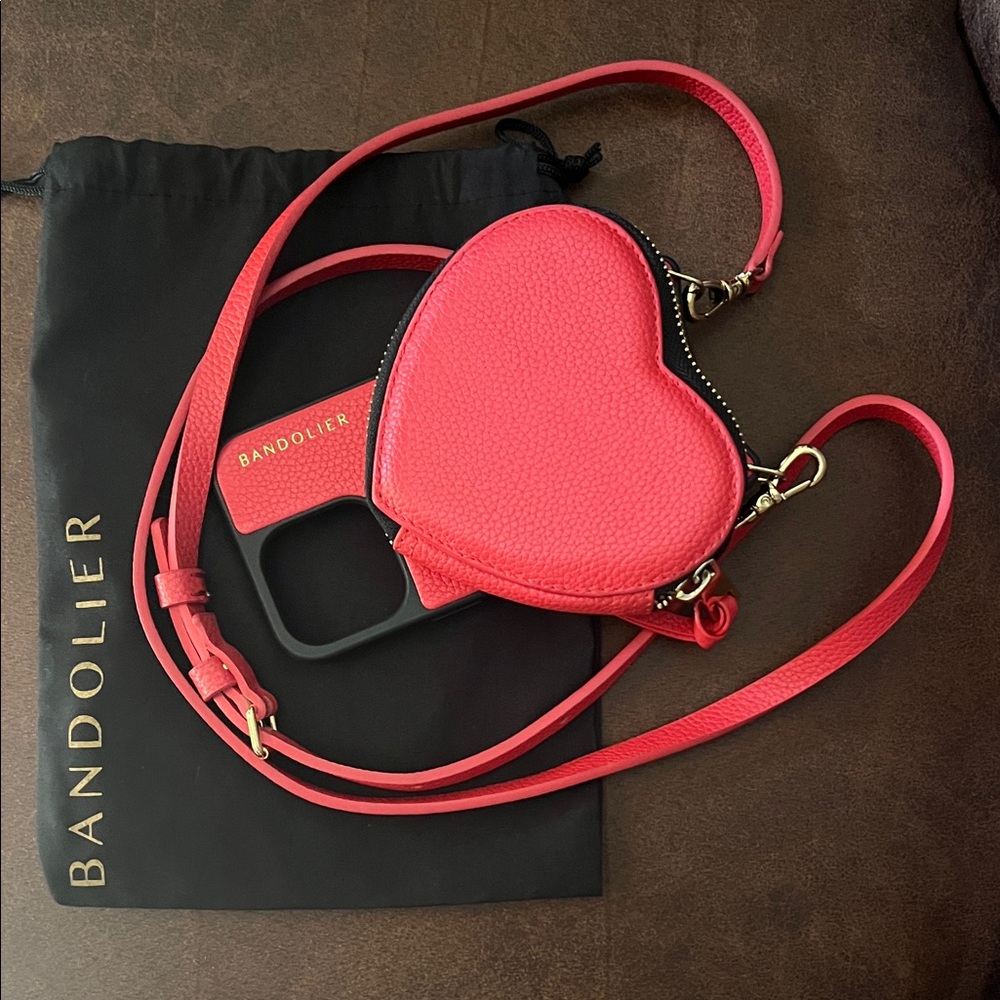 Bandolier Heart-Shaped Crossbody Bag in Vibrant Red